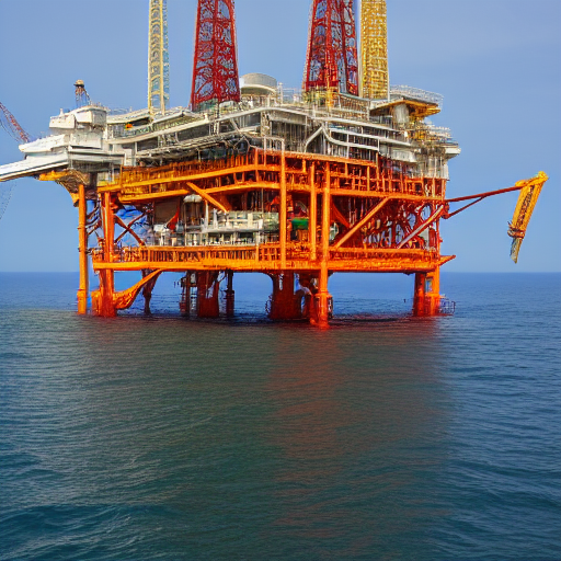 gas platform in the ocean